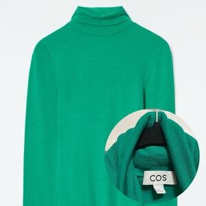 COS Merino Wool Thin Knit Turtleneck Top